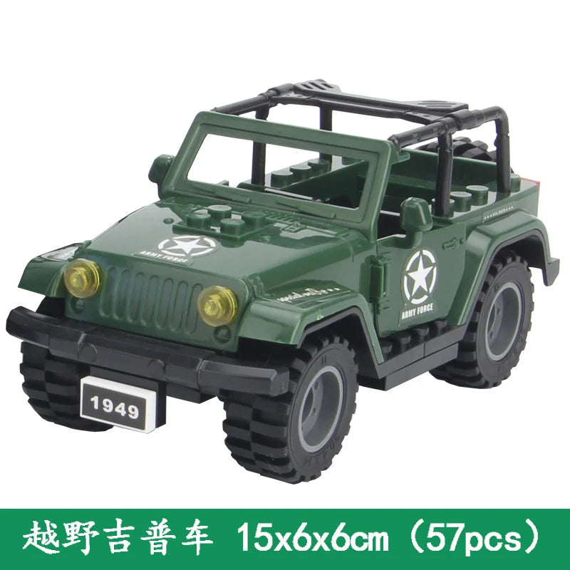 WW2 Military Humvee Jeep H1 Army Friends Car Mould King Building Bricks Classic Moc Blocks Action Figures Toys Boys Gift