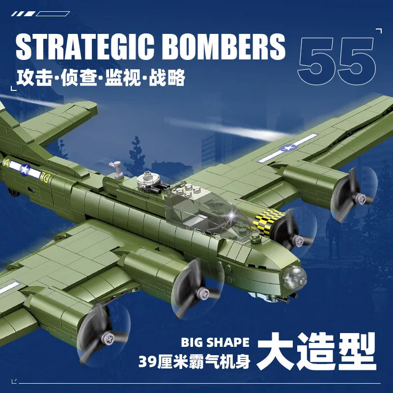 Airplane toy Children assemble bomber model DIY building blocks