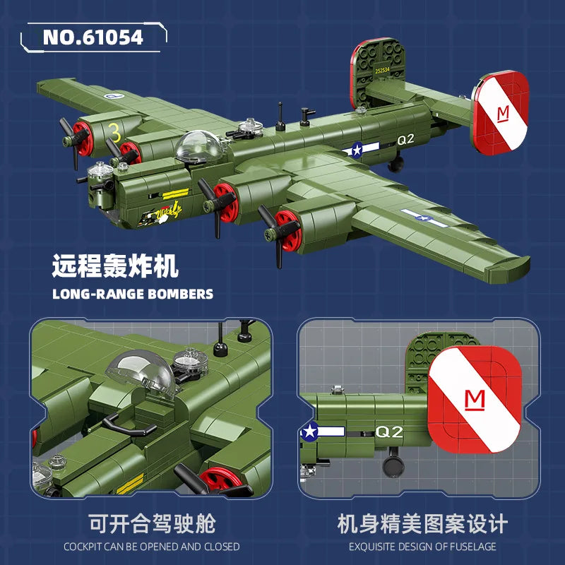 Airplane toy Children assemble bomber model DIY building blocks