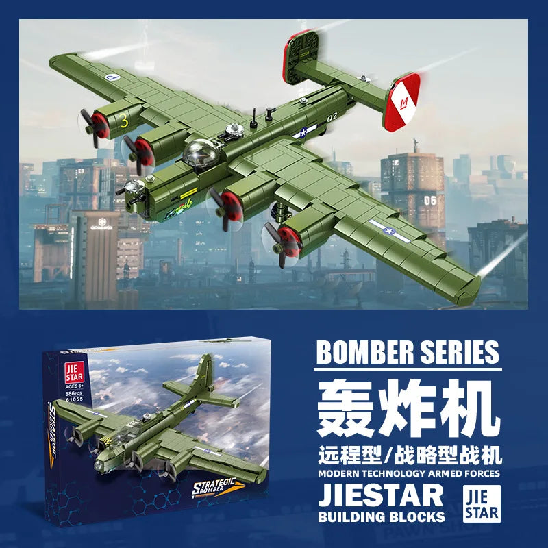 Airplane toy Children assemble bomber model DIY building blocks