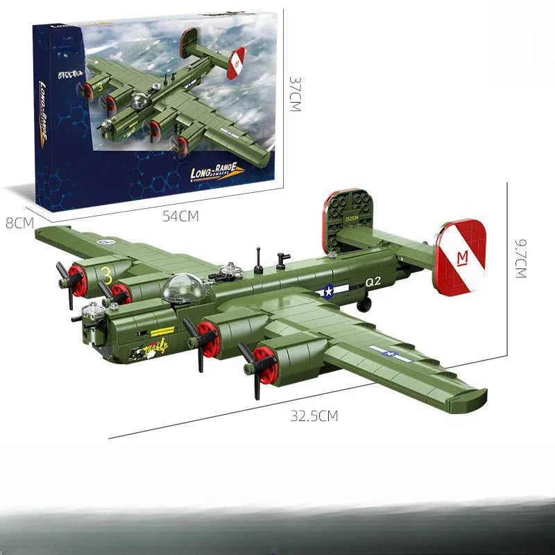 Airplane toy Children assemble bomber model DIY building blocks