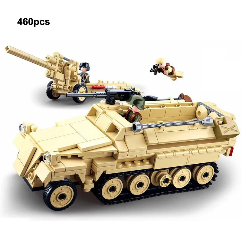 BRICK GERMAN HALF-TRACK & ARTILLERY