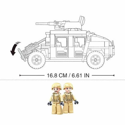 WW2 Military Humvee Jeep H1 Army Friends Car Mould King Building Bricks Classic Moc Blocks Action Figures Toys Boys Gift